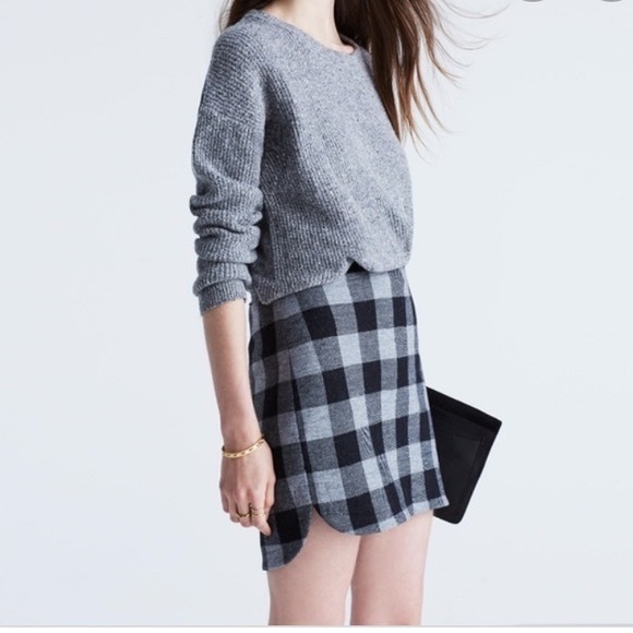 Madewell Dresses & Skirts - Madewell plaid checkered skirt cotton wool